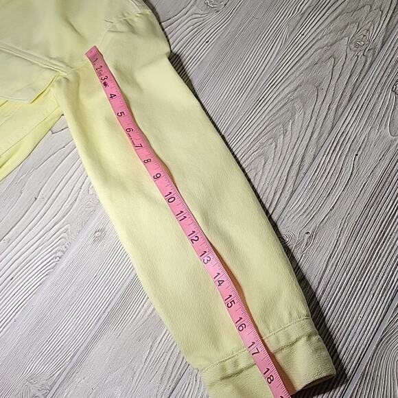 Zara Light Yellow Denim Jean Jacket Womens Size XS - Picture 8 of 10